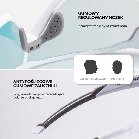 ROCKBROS Okulary Rowerowe Dziecięce Samoprzyciemniające Ochrona UV400-biały