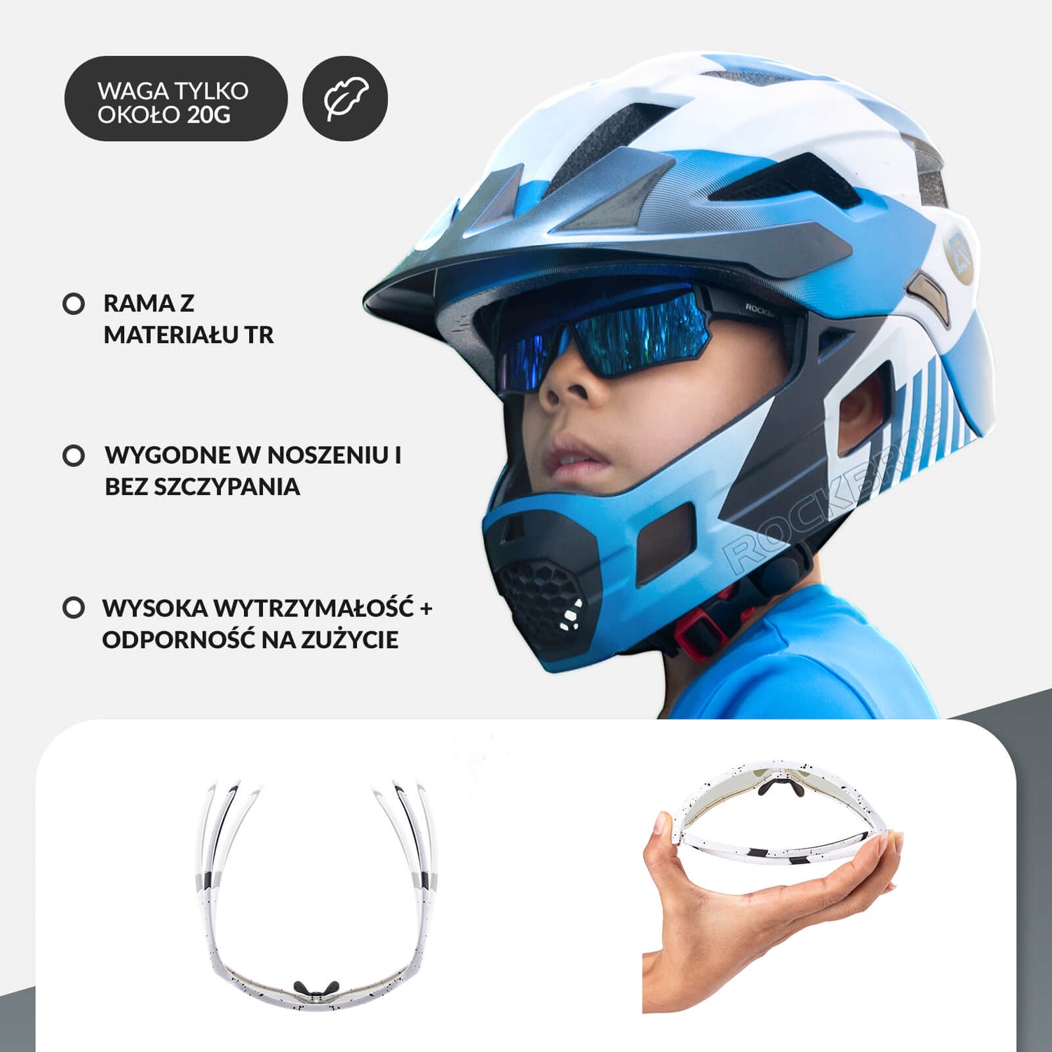 ROCKBROS Dziecięce Samoprzyciemniające Okulary Rowerowe Okulary i gogle