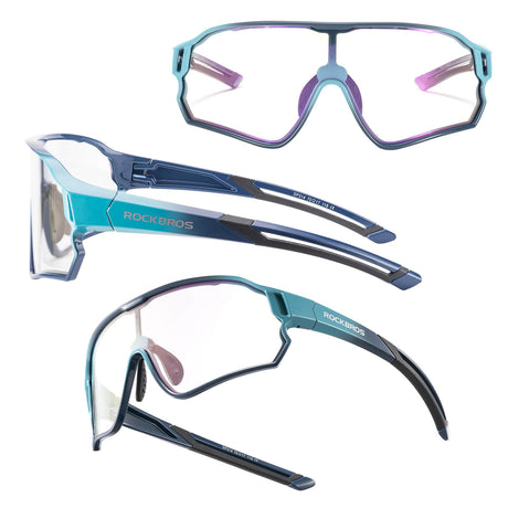 ROCKBROS Okulary Rowerowe Dziecięce Samoprzyciemniające Ochrona UV400-fioletowy