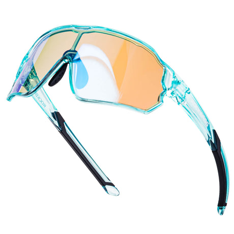 ROCKBROS Okulary Rowerowe Dziecięce Samoprzyciemniające Ochrona UV400-przezroczysty niebieski