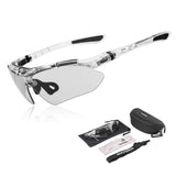 ROCKBROS Okulary Rowerowe Fotochromowe UV400 Unisex Różowy/Niebieski/Przezroczysty-Przezroczysty