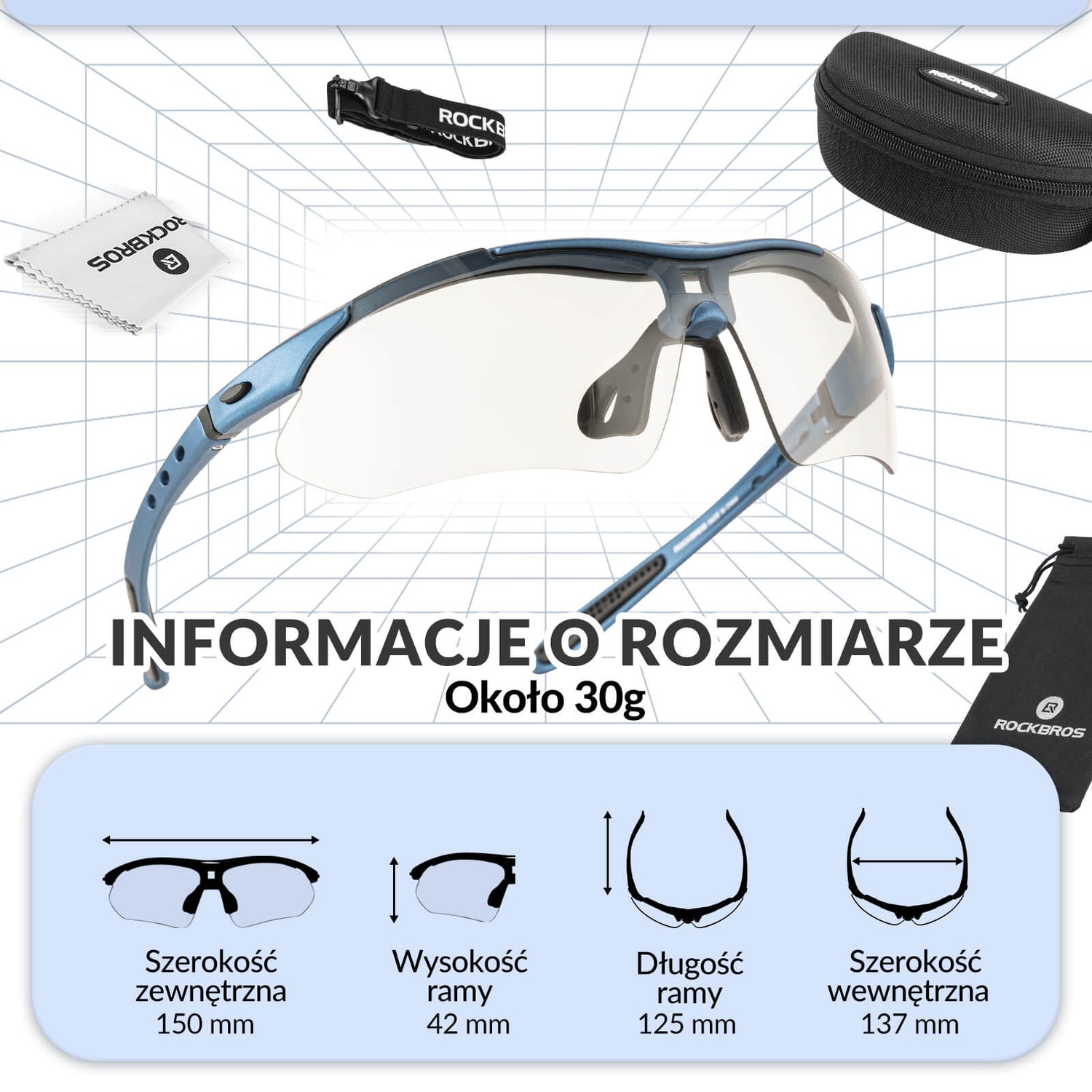 ROCKBROS Okulary Rowerowe Fotochromowe z Ochroną UV400 Okulary i gogle