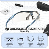 ROCKBROS Okulary Rowerowe Fotochromowe UV400 Unisex Różowy/Niebieski/Przezroczysty-Niebieski