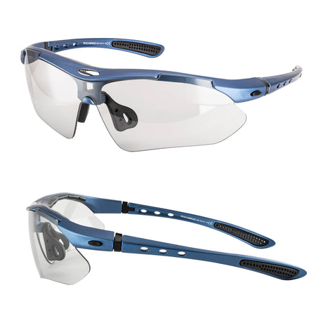 ROCKBROS Okulary Rowerowe Fotochromowe UV400 Unisex Różowy/Niebieski/Przezroczysty-Niebieski
