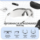 ROCKBROS Okulary Rowerowe Fotochromowe UV400 Unisex Różowy/Niebieski/Przezroczysty-Przezroczysty