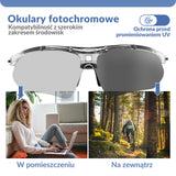 ROCKBROS Okulary Rowerowe Fotochromowe UV400 Unisex Różowy/Niebieski/Przezroczysty-Przezroczysty