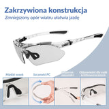 ROCKBROS Okulary Rowerowe Fotochromowe UV400 Unisex Różowy/Niebieski/Przezroczysty-Przezroczysty