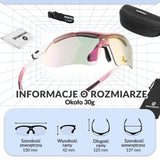 ROCKBROS Okulary Rowerowe Fotochromowe UV400 Unisex Różowy/Niebieski/Przezroczysty-Różowy