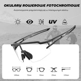 ROCKBROS Okulary Rowerowe UV400 Fotochromowe Przeciwsłoneczne Wiatroszczelne Czarny