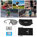 ROCKBROS Okulary Rowerowe UV400 Fotochromowe Przeciwsłoneczne Wiatroszczelne Czarny