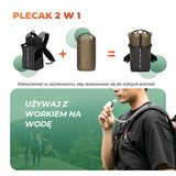 ROCKBROS Plecak turystyczny 24L, 2 w 1 wodoodporny plecak rowerowy, plecak trekkingowy, plecak sportowy dla mężczyzn i kobiet, piesze wycieczki na świeżym powietrzu, podróże, kemping