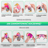ROCKBROS Polaryzacyjne Okulary Rowerowe z 4 Wymiennymi Soczewkami Unisex-Zielen