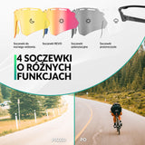 ROCKBROS Polaryzacyjne Okulary Rowerowe z 4 Wymiennymi Soczewkami Unisex-Biaty