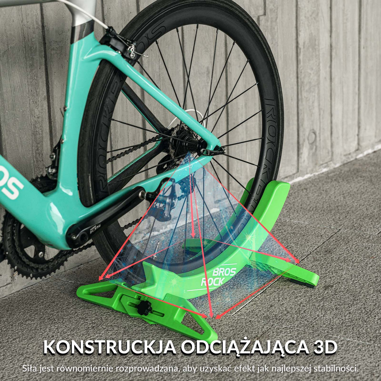 ROCKBROS Regulowany Stojak Podłogowy na Rowery 26-80 mm do MTB i Szosowych-Zielony