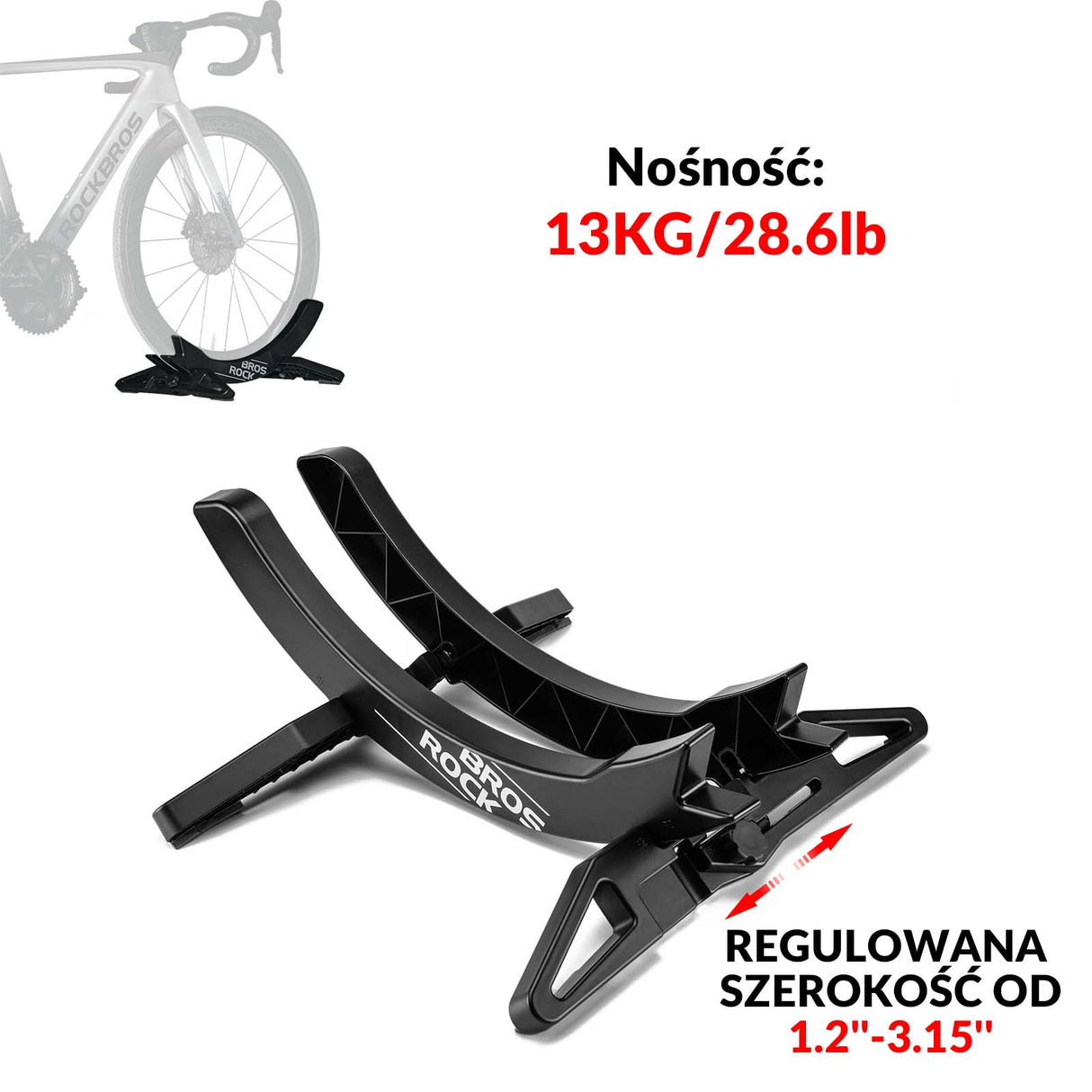 ROCKBROS Regulowany Stojak Podłogowy na Rowery 26-80 mm do MTB i Szosowych