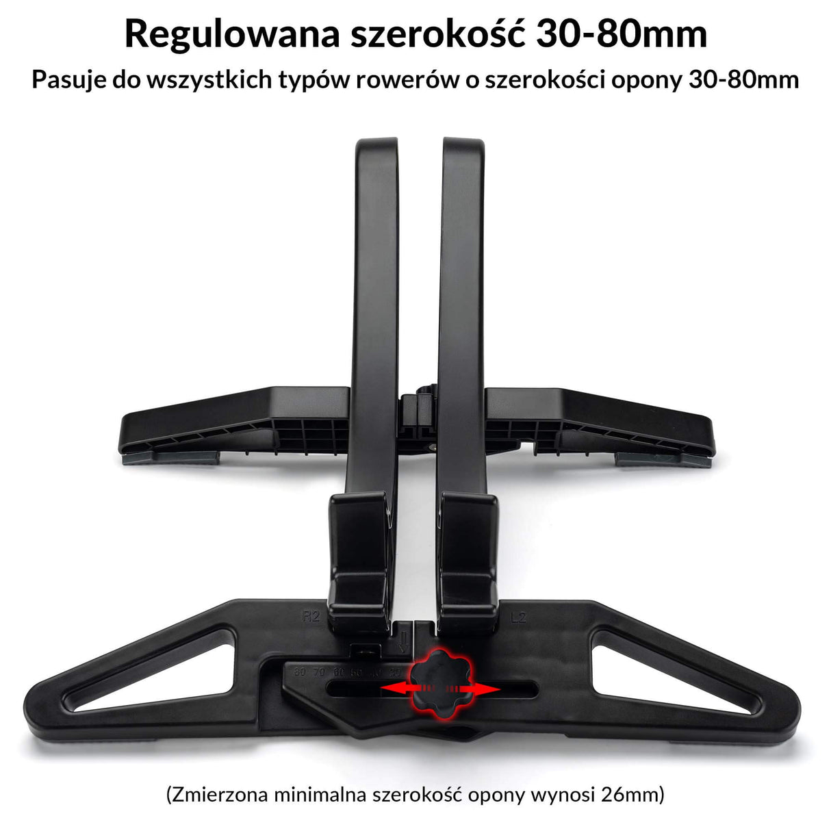 ROCKBROS Regulowany Stojak Podłogowy na Rowery 26-80 mm do MTB i Szosowych-Czarny