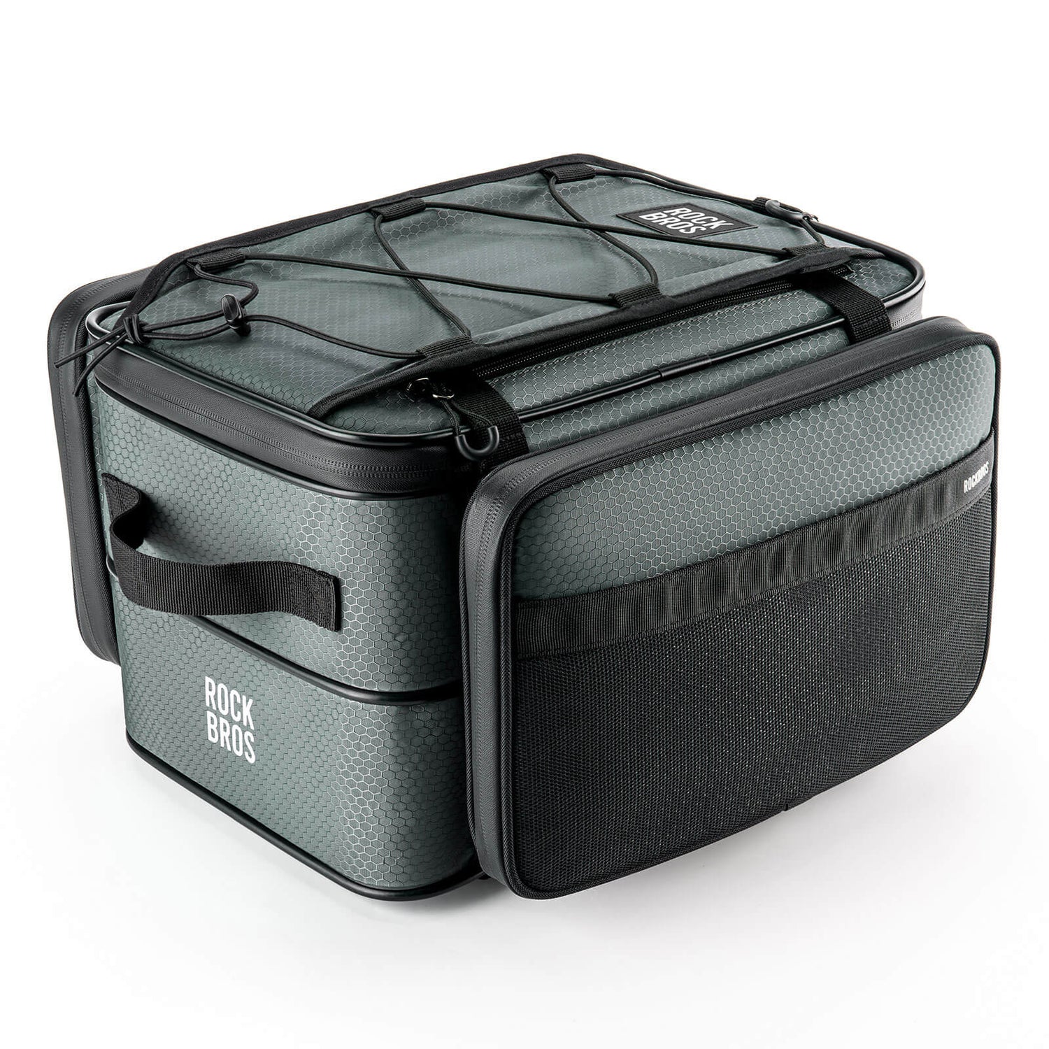 ROCKBROS Składana Torba Rowerowa 15–30L na Tylny Bagażnik z Przegrodami Torby na bagażnikSzary