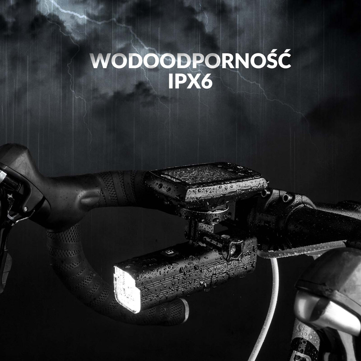 ROCKBROS Światła Rowerowe Wisząca + Uchwyt 5 Trybów 5000 mAh Wodoodporna