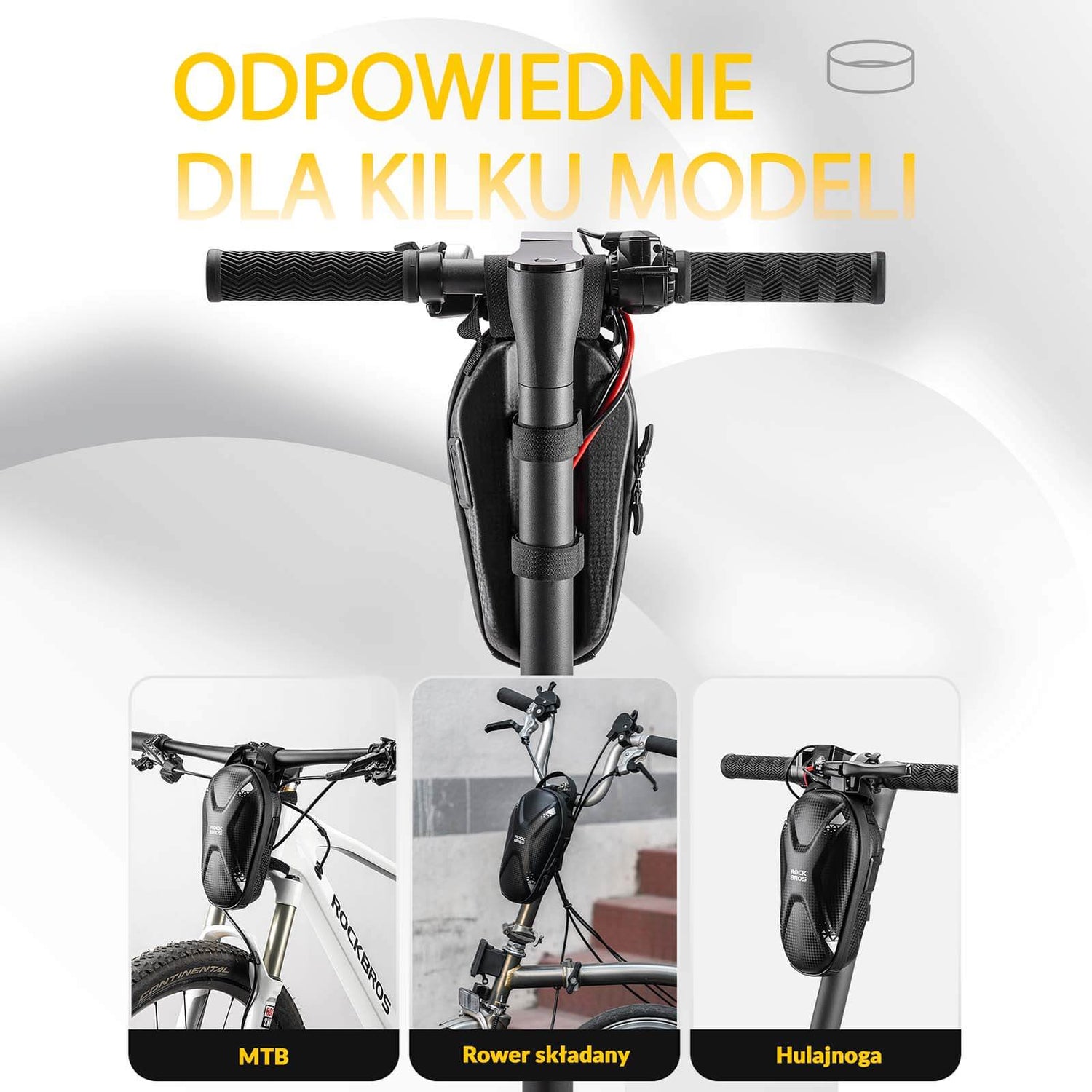 ROCKBROS Torba na Kierownicę Wodoodporna Torba na Hulajnogę 1.3L Torby na kierownicę