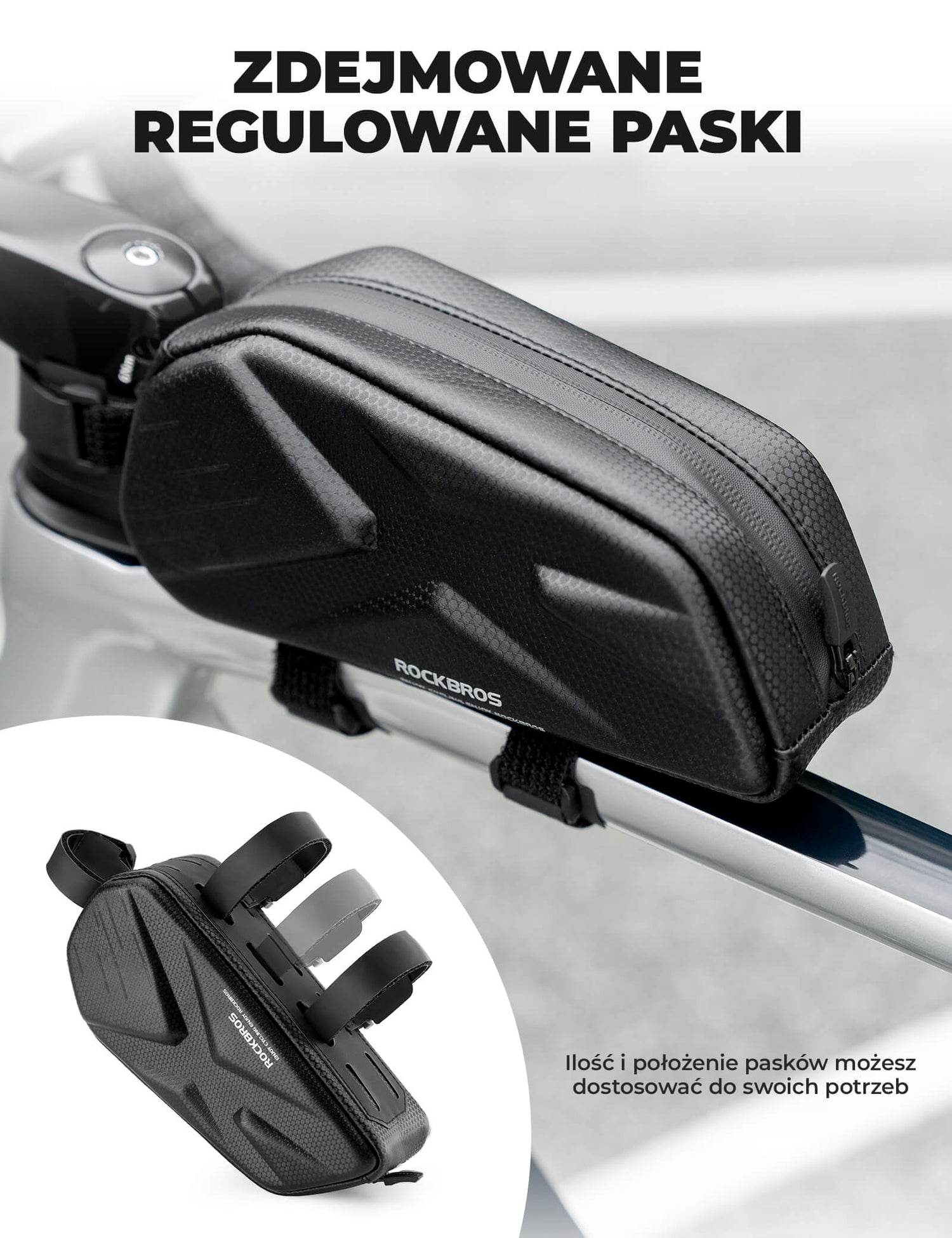 ROCKBROS Torba na Ramę Roweru 1,4L Trwały i o Dużej Pojemności-076 Torby na ramę