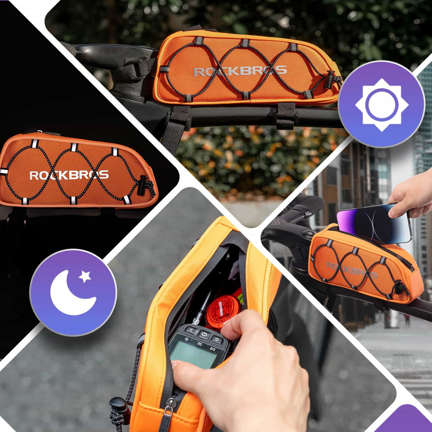 ROCKBROS Torba na Ramę Roweru 1L Odblaskowa -039-1 Torby na ramę