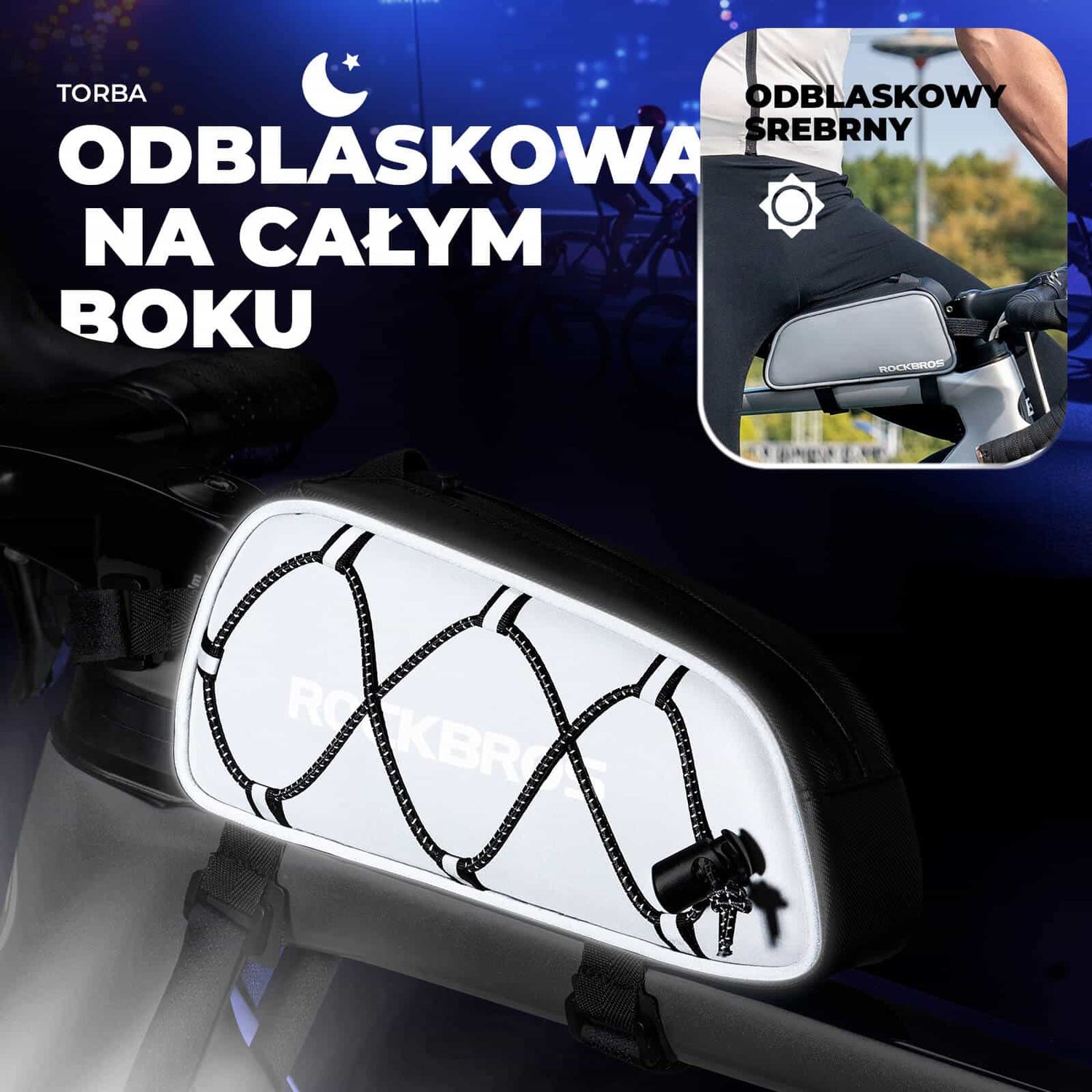 ROCKBROS Torba na Ramę Roweru 1L Odblaskowa -039-1 Torby na ramę
