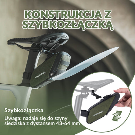 ROCKBROS Torba na Siodełko Rowerowe Torba Podsiodłowa z Przezroczystymi Błotnikami z PVC Torba Tylne do Rowerów Górskich i Szosowych