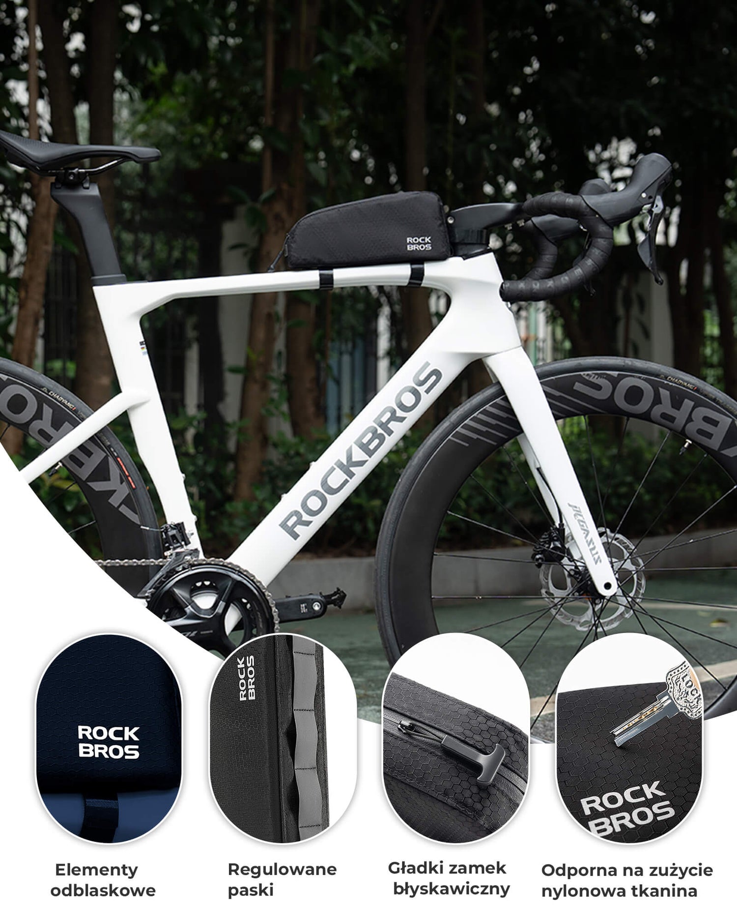 ROCKBROS Torba na ramę roweru Odblaskowa Wąska Krawędź-077 Torby na ramę