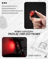 ROCKBROS Tylne Światło Rowerowe LED USB Wodoodporna Czerwone Światło Ostrzegawcze