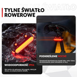 ROCKBROS Tylne Światło Rowerowe Żabka Wodoodporne 5 Trybów Szybkie Ładowanie