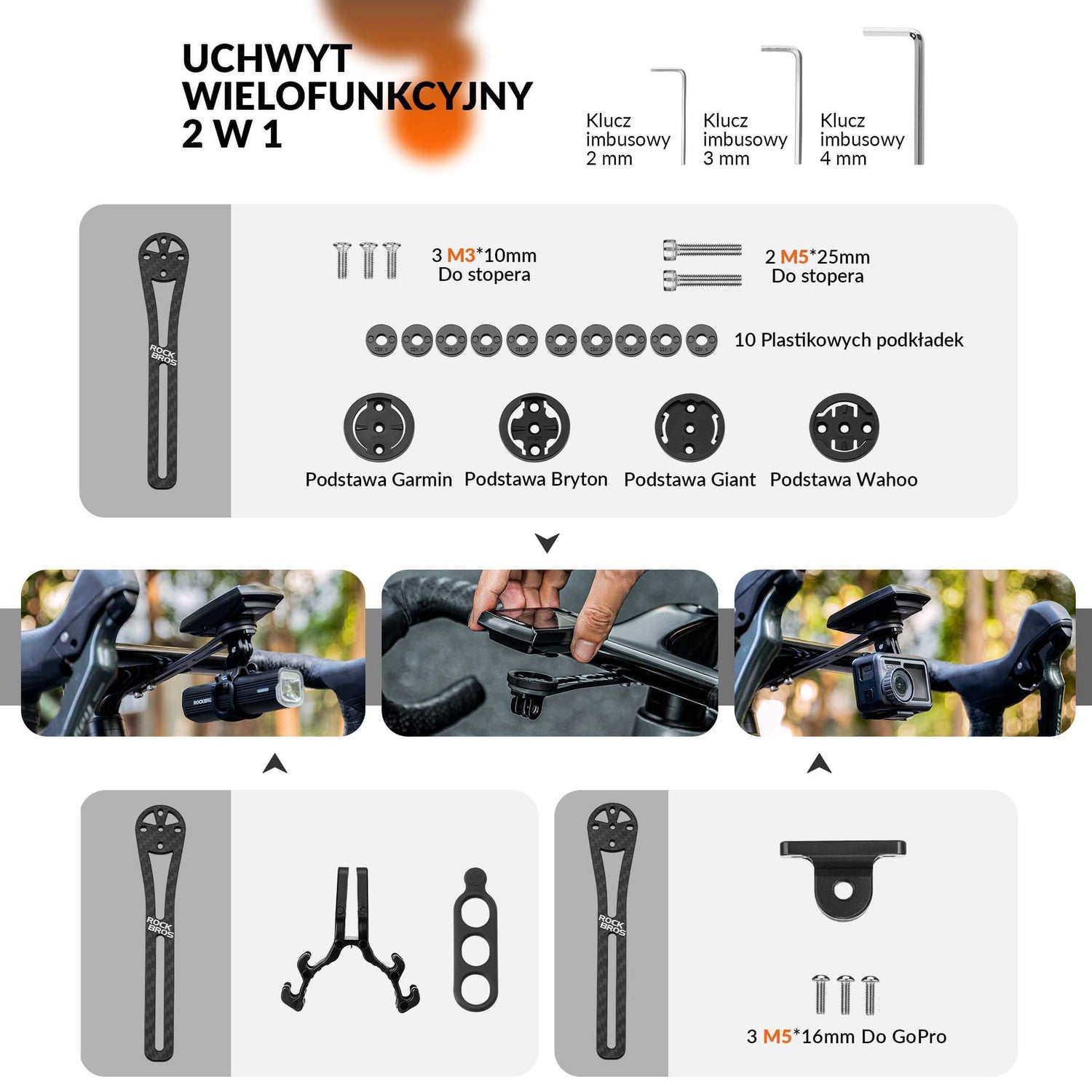 ROCKBROS Uchwyty na Licznik Rowerowy Uchwyty na licznik