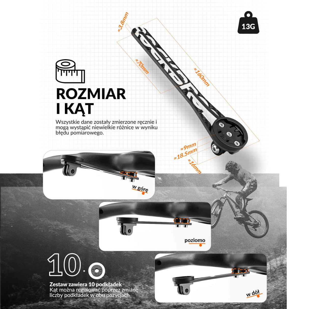 ROCKBROS Uchwyt na licznik rowerowy Kompatybilny z Garmin/Bryton/Wahoo/Giant