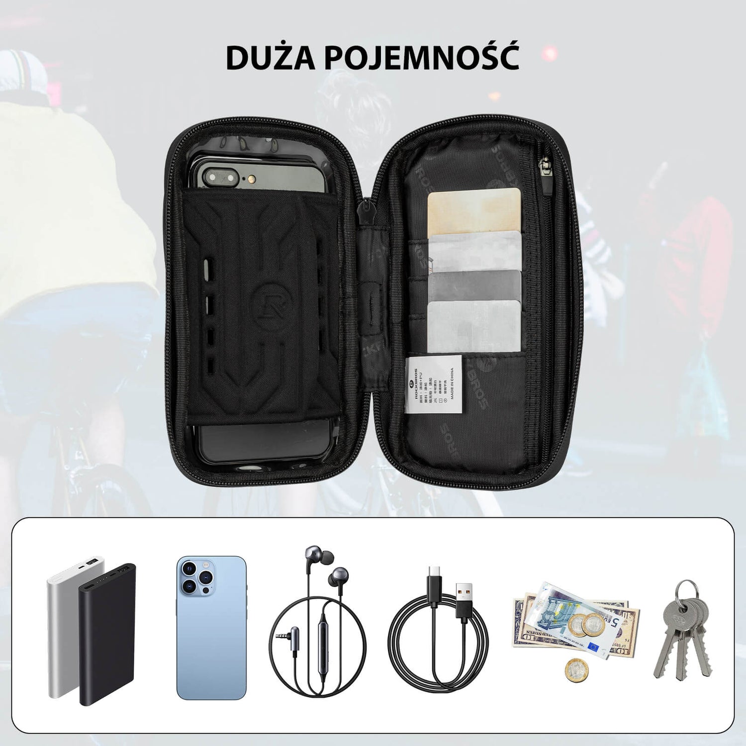 ROCKBROS Wodoodporna Torba Rowerowa na Telefon 6,7" Obrót 360° Torby z uchwytem na telefon