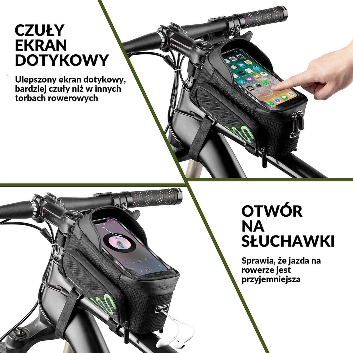 ROCKBROS Wodoodporna Torba na Telefon na Górną Ramę Roweru z Osłoną Przeciwsłoneczną