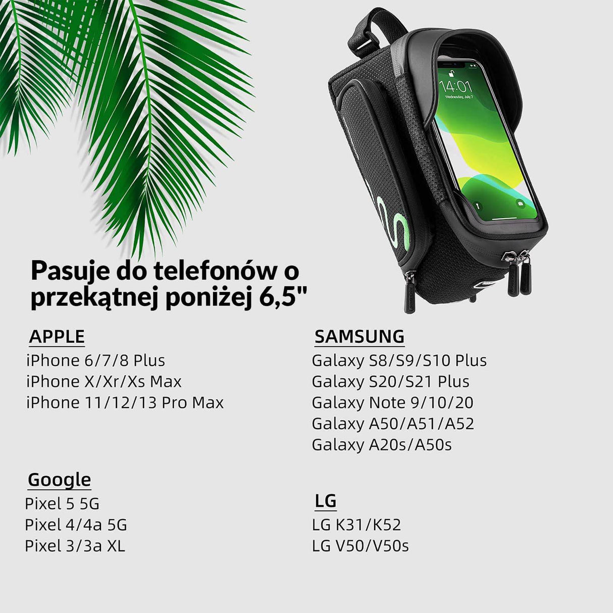 ROCKBROS Wodoodporna Torba na Telefon na Górną Ramę Roweru z Osłoną Przeciwsłoneczną