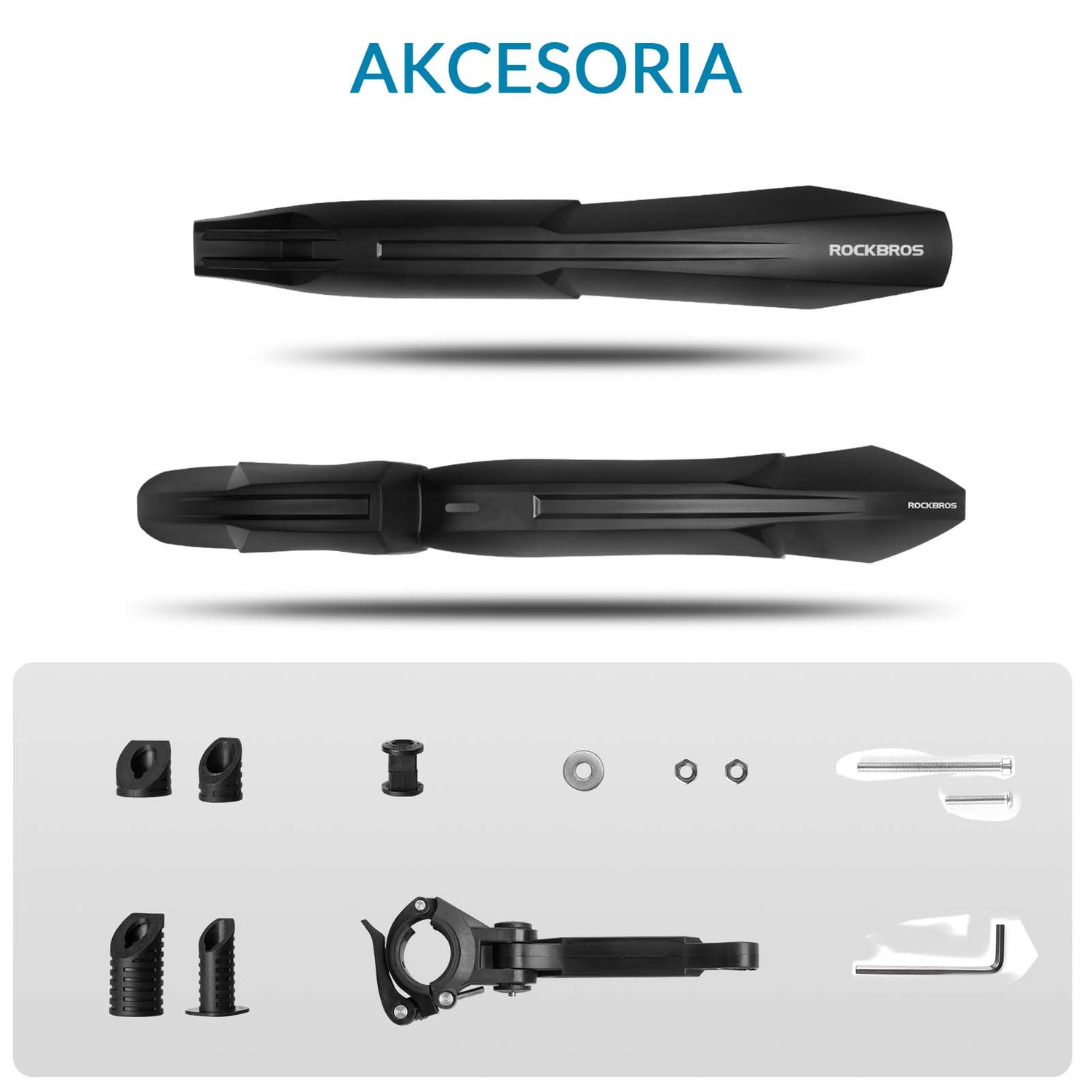 ROCKBROS ROCKBROS Zestaw Błotników Rowerowych 24-28” z Osłoną Przeciwbryzgową Błotniki