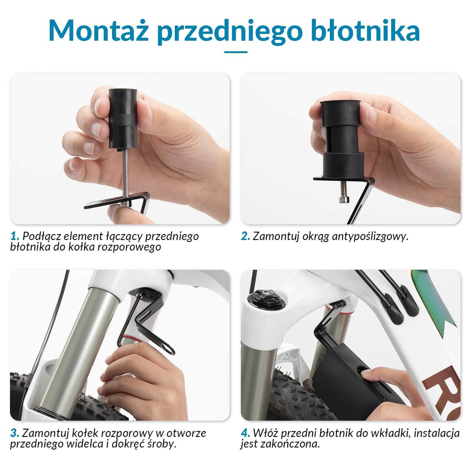 ROCKBROS ROCKBROS Zestaw Błotników Rowerowych 24-28” z Osłoną Przeciwbryzgową Błotniki