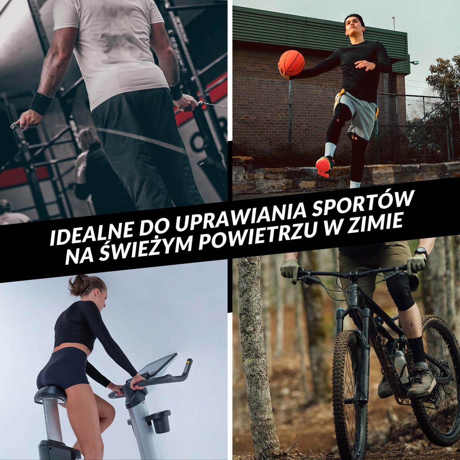 ROCKBROS Zimowe Ocieplacze na Ręce i Nogi Termiczne Antypoślizgowe Unisex S-3XL-Czarny-zielony- długi