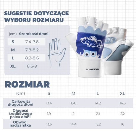 Rękawiczki Dziecięce  Rowerowe z Półpalcami