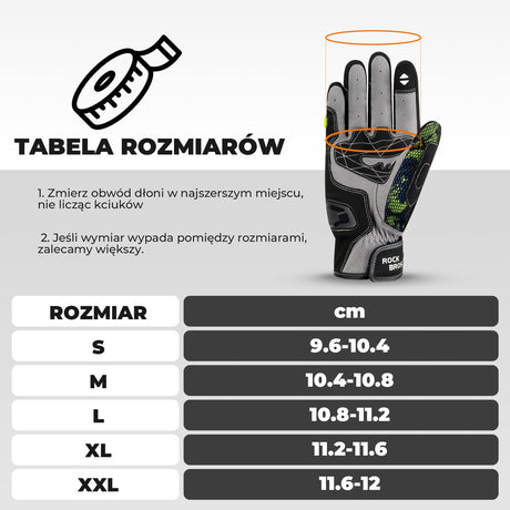 Rękawiczki Rowerowe z Ekranem Dotykowym Zimowe-MT028
