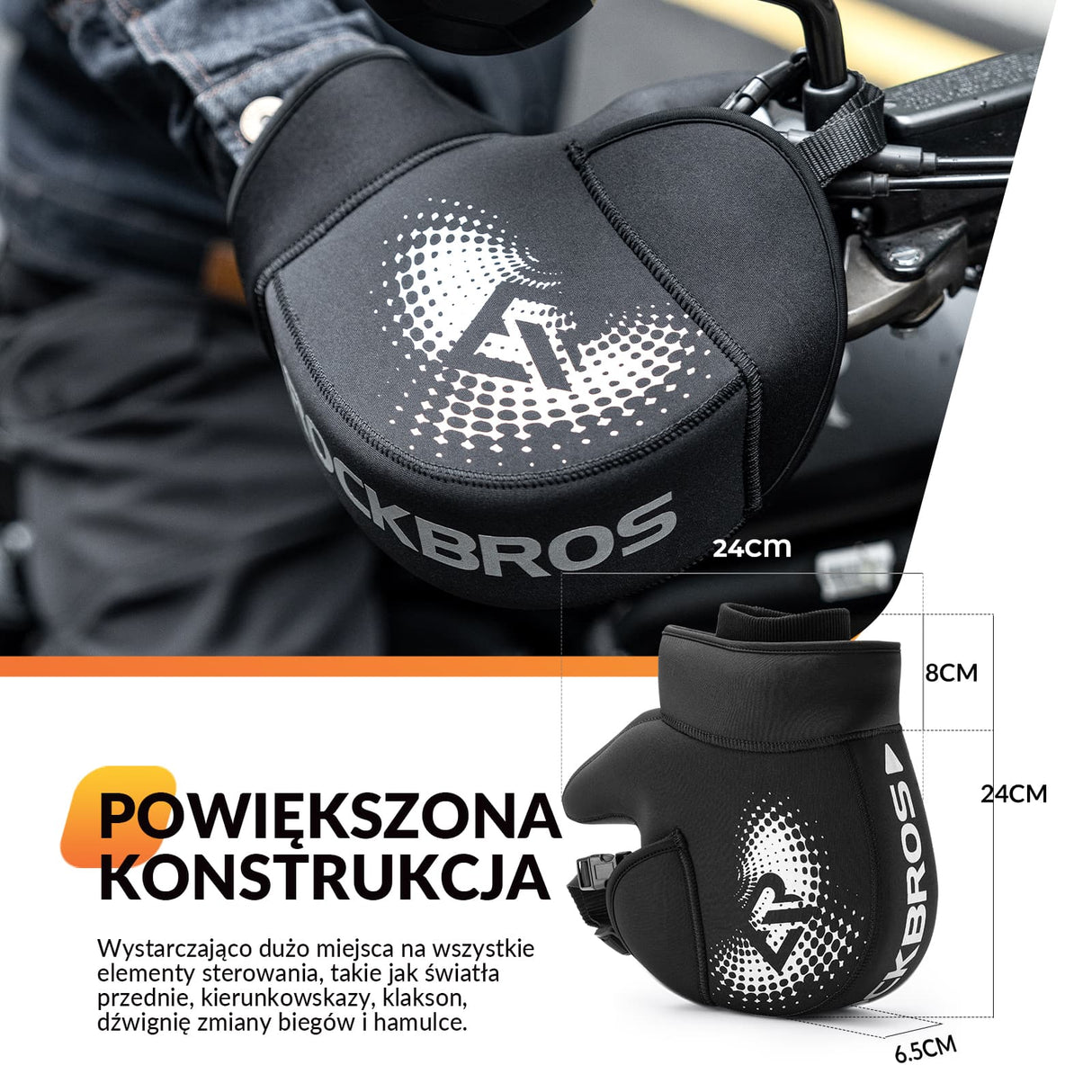 Rękawiczki Zimowe na Kierownicę Motocyklu-D55