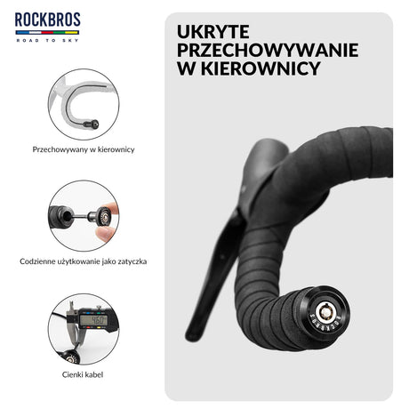 Road-to-Sky Rowerowy Zapięcie Linkowe Kablowe Ukryte 65cm