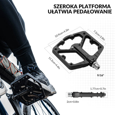Road to Sky 916 Pedały Rowerowe  Cala Aluminiowe Antypoślizgowe