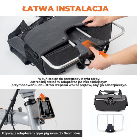 Składana Torba Rowerowa Przednia 8L-10L