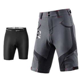 ROCKBROS Spodenki Rowerowe i Bielizna 2 w 1 Spodnie Casualowe SpodenkiGrau Azja S