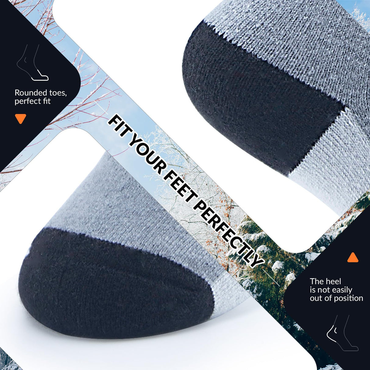 Qunature Qunature Skarpetki Narciarskie Dziecięce Skarpety Termiczne Podkolanówki Zimowe Dziewczęce/Chłopięce Termiczne 25-36-Q23-010 Skarpetka