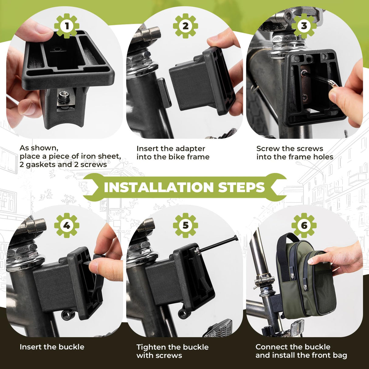 ROCKBROS Torba na Kierownicę do Roweru Składanego 1,8L, z Klamrą Montażową-W014 Torby na kierownicę