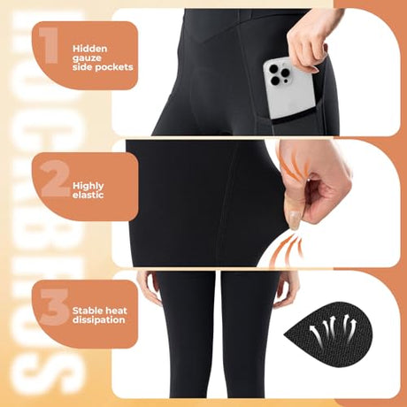 ROCKBROS TVI Series Damskie Spodenki Kolarskie Bibtights, Duże, Wygodne Spodnie z Odpinanymi Ramiączkami do Kolarstwa Górskiego i Szosowego, Czarne-YDCK002 Spodnie