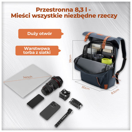 Torba 3w1 Do Roweru Składaka – Plecak, Torba Na Kierownicę I Do Ręki 8,3 L