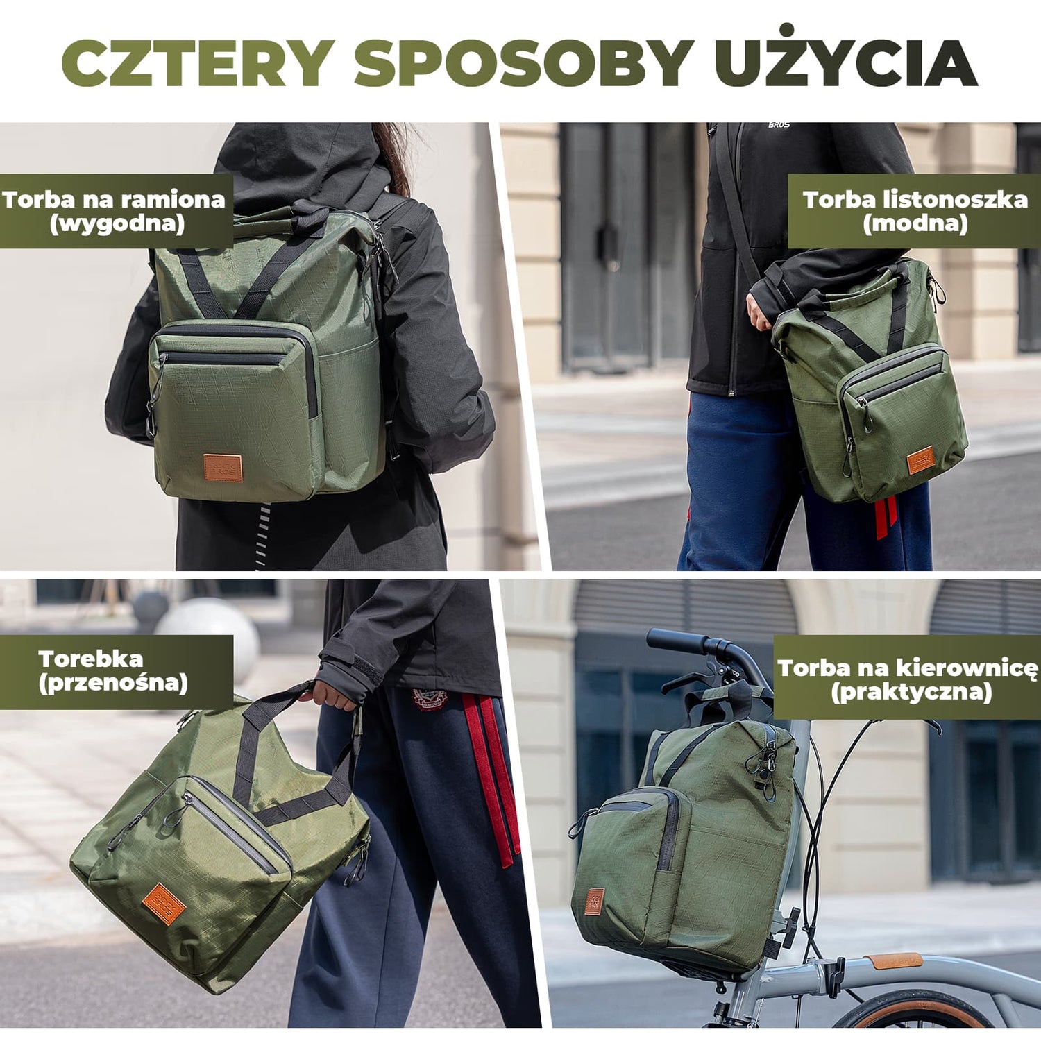 ROCKBROS Torby na Kierownicę Składany Wielofunkcyjny Plecak Rowerowy 11,5L Plecaki